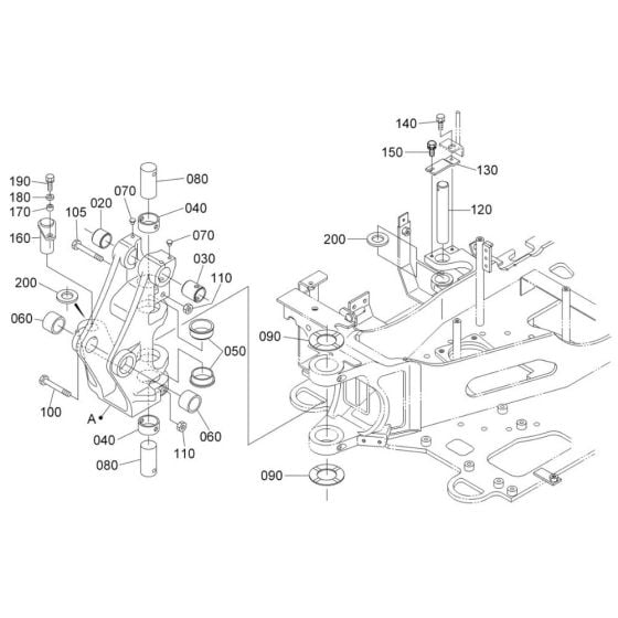 Kingpost Assembly for Kubota KX016-4 Mini Excavator