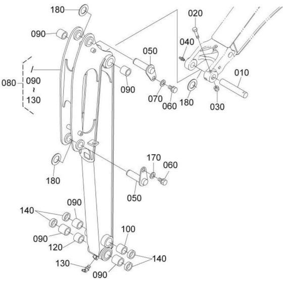 Dipper Arm Assembly for Kubota KX019-4 Mini Excavator