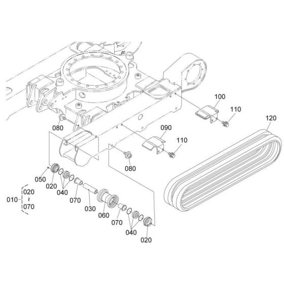 Track and Roller Assembly for Kubota KX019-4 Mini Excavator