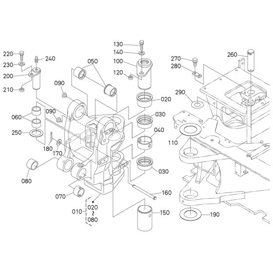 Kingpost Assembly for Kubota KX033-4 Mini Excavator