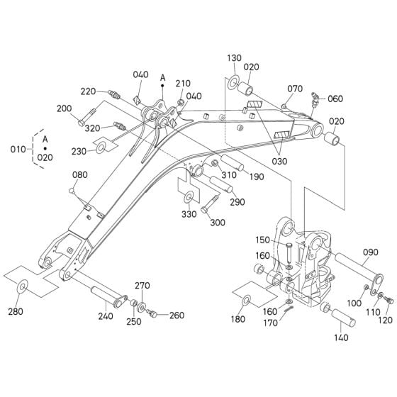 Boom Assembly for Kubota KX033-4 Mini Excavator