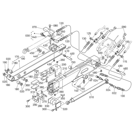 Telescopic Dipper Arm Assembly for Kubota KX033-4 Mini Excavator