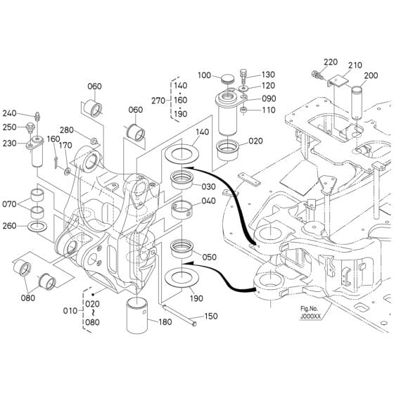 Kingpost Assembly for Kubota KX057-5 Mini Excavator