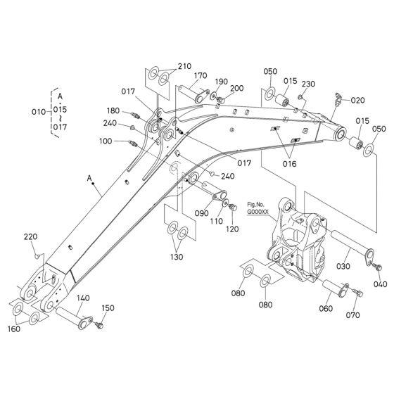 Boom Assembly for Kubota KX057-5 Mini Excavator