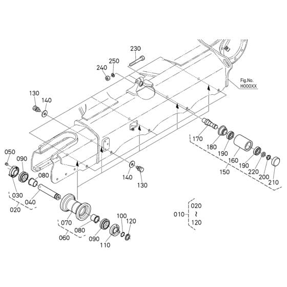 Track Roller Assembly for Kubota KX057-5 Mini Excavator