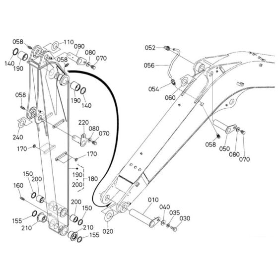 Dipper Arm Assembly for Kubota KX080-3 Alpha Mini Excavator