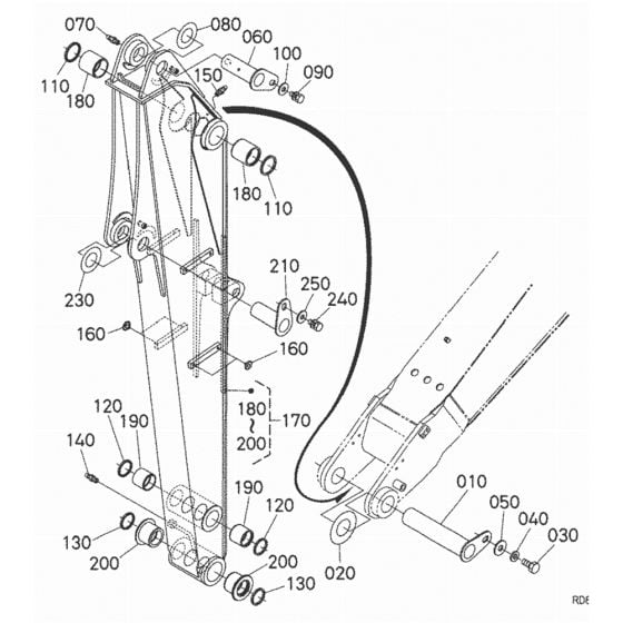 Dipper Arm Assembly for Kubota KX080-4 Mini Excavator