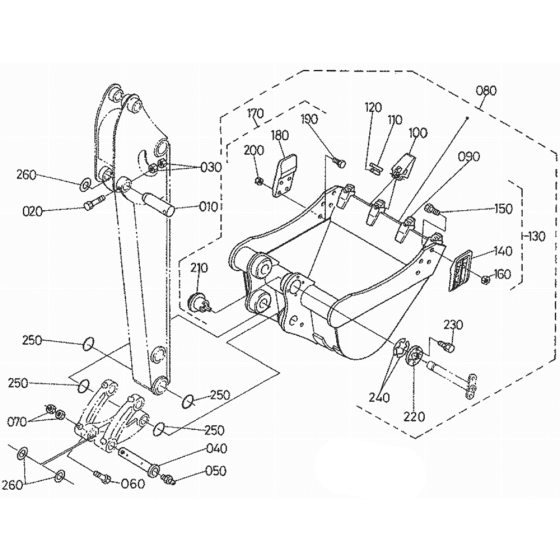 Bucket Assembly for Kubota KX121-2 Mini Excavator