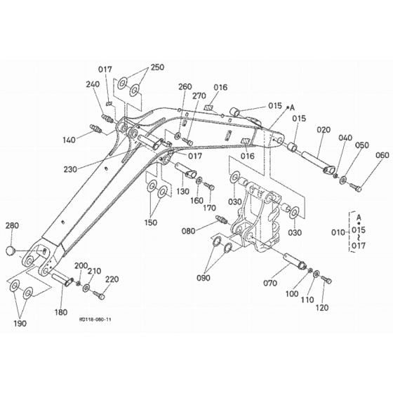 Boom Assembly for Kubota KX121-3S Mini Excavator