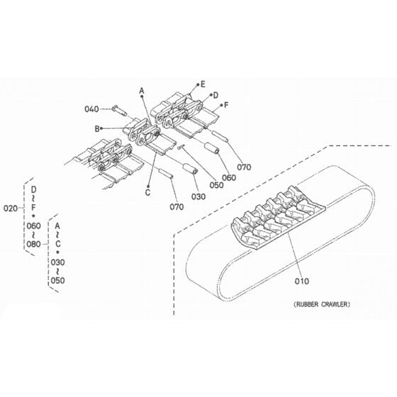 Crawler Assembly for Kubota KX121-3S Mini Excavator