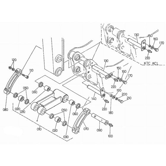 Dipper Arm/Bucket Link Assembly for Kubota KX161-2 Mini Excavator