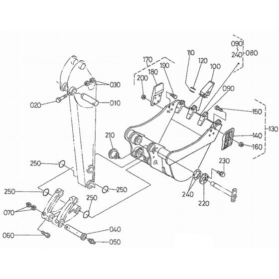 Bucket Assembly for Kubota KX161-2 Mini Excavator