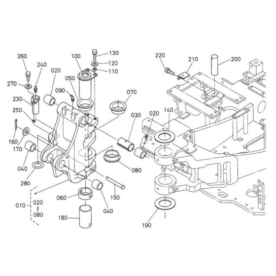 Kingpost Assembly for Kubota KX161-3 Mini Excavator