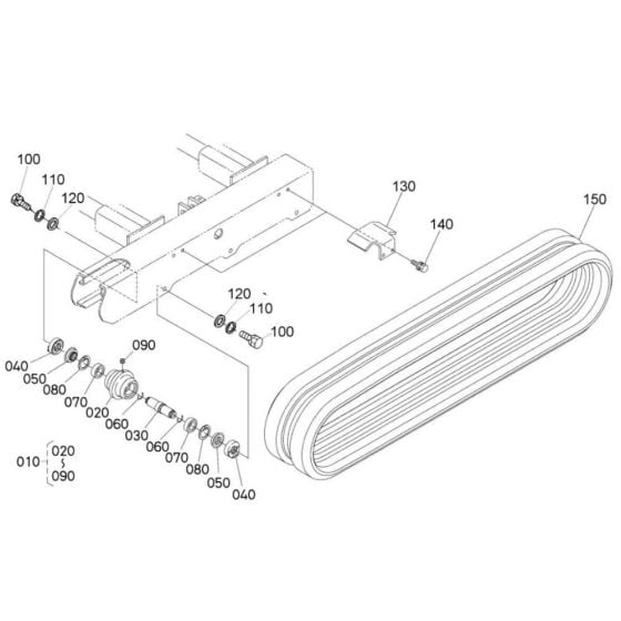 Track and Roller Assembly for Kubota KX36-3 Mini Excavator