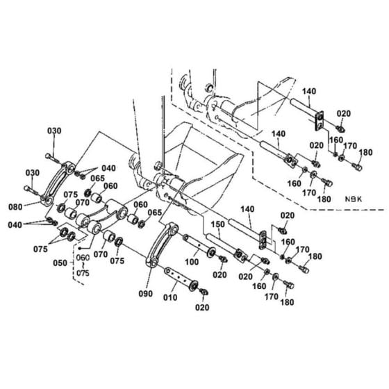 Dipper Arm/ Bucket Link Assembly for Kubota KX41-2 Mini Excavator