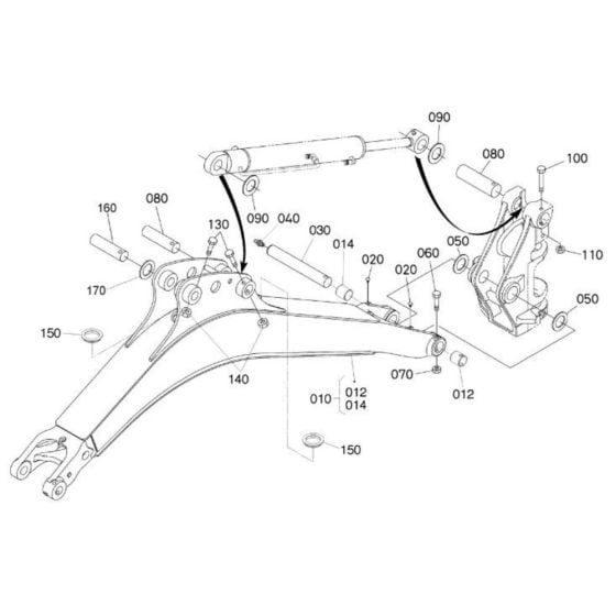 Boom Assembly for Kubota KX41-3 Mini Excavator