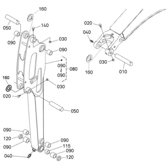 Dipper Arm Assembly for Kubota KX41-3 Mini Excavator