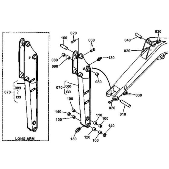 Dipper Arm Assembly for Kubota KX61-2 Mini Excavator