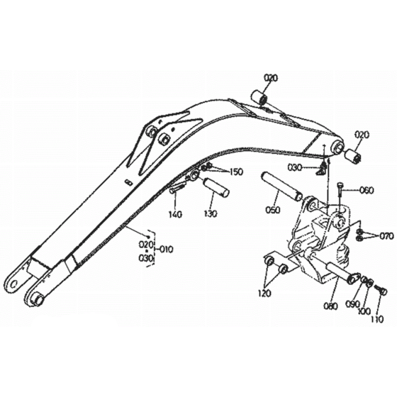 Boom Assembly for Kubota KX71 Mini Excavator