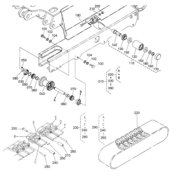 Track and Roller Assembly for Kubota KX71-3 Mini Excavator