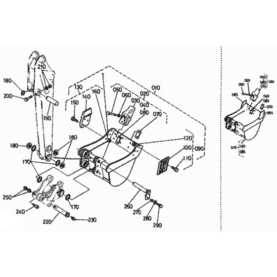 Bucket Assembly for Kubota KX71 Mini Excavator