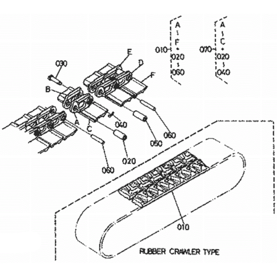 Crawler Assembly for Kubota KX71 Mini Excavator