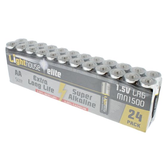 Lighthouse AA LR6 Alkaline Batteries 2400 mAh (Pack 24)