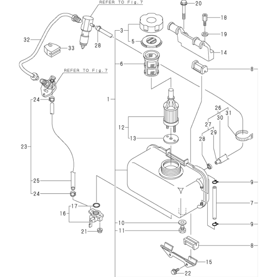 Fuel Tank and Fuel Pipe Assembly for Yanmar L100AE Engine