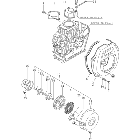 Cooling and Starting Device Assembly for Yanmar L40AE Engine