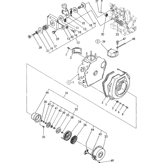 Cooling and Starting Device Assembly for Yanmar L40AE-S Engine