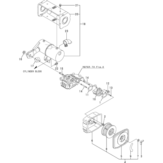 Air Cleaner and Muffler Assembly for Yanmar L48N-S (Mixer) Engine