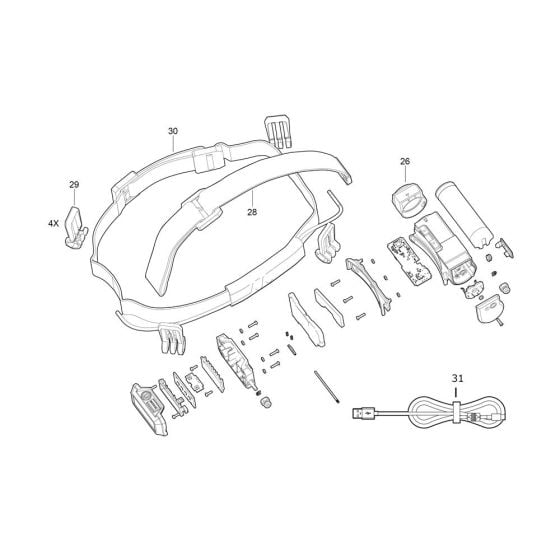 Complete Assembly for Milwaukee L4HLRP Personal Light