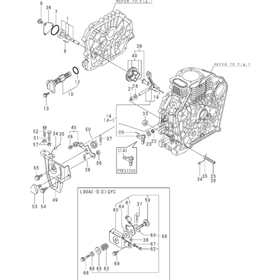 Oil Pump and Govenor Assembly for Yanmar L90AE Engine