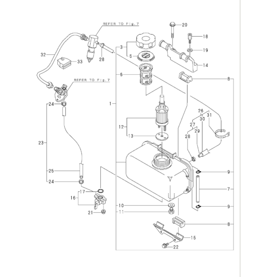 Fuel Tank and Fuel Pipe Assembly for Yanmar L90AE Engine