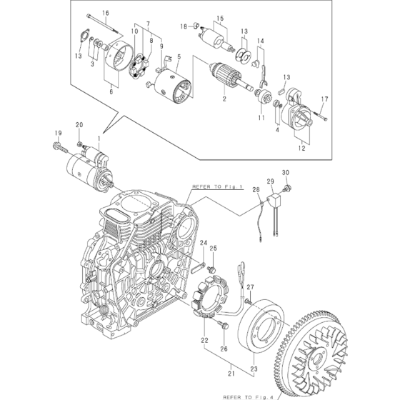 Starting Motor Assembly for Yanmar L90AE Engine