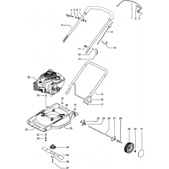 Complete Product Assembly for Husqvarna LB146 Consumer Lawn Mower