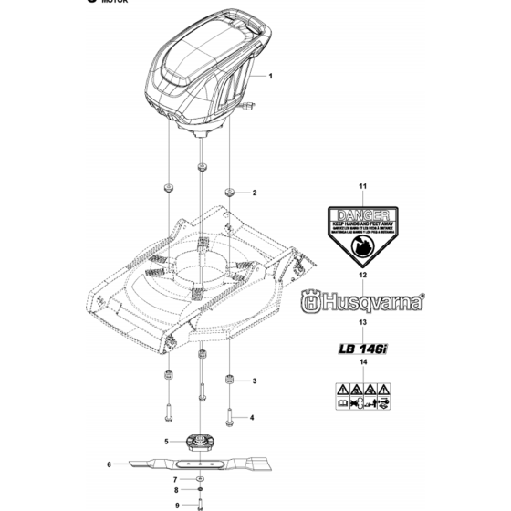 Motor Assembly for Husqvarna LB146i Consumer Lawn Mower