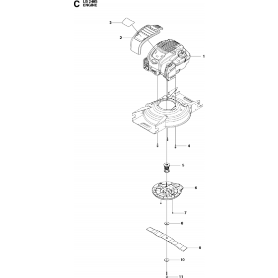 Engine Assembly for Husqvarna LB248S Consumer Lawn Mower