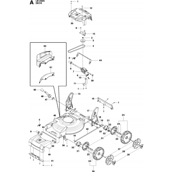 Cutting Deck Assembly for Husqvarna LB 253S Consumer Lawn Mower