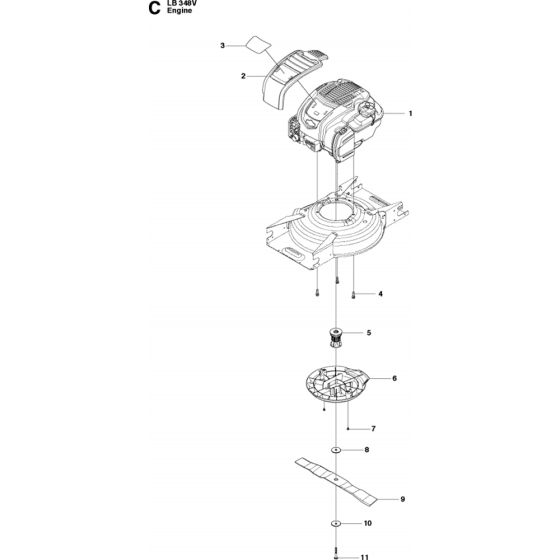 Engine Assembly for Husqvarna LB 348V Classic Consumer Lawn Mower