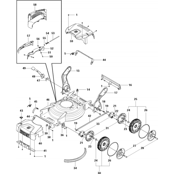 Cutting Deck Assembly for Husqvarna LB 48 Consumer Lawn Mower