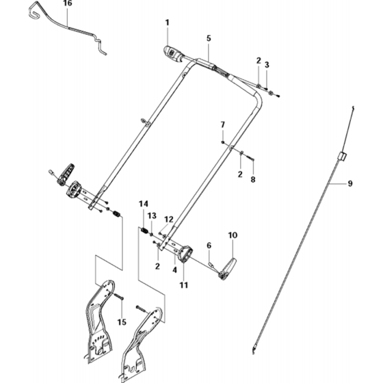 Handle Assembly for Husqvarna LB 48 Consumer Lawn Mower