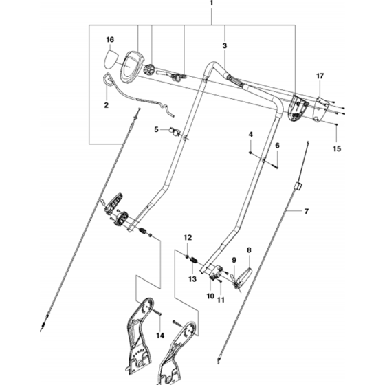 Handle Assembly for Husqvarna LB 48V Consumer Lawn Mower