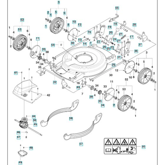 Chassis Assembly for Husqvarna LB 553SQe Consumer Lawn Mower