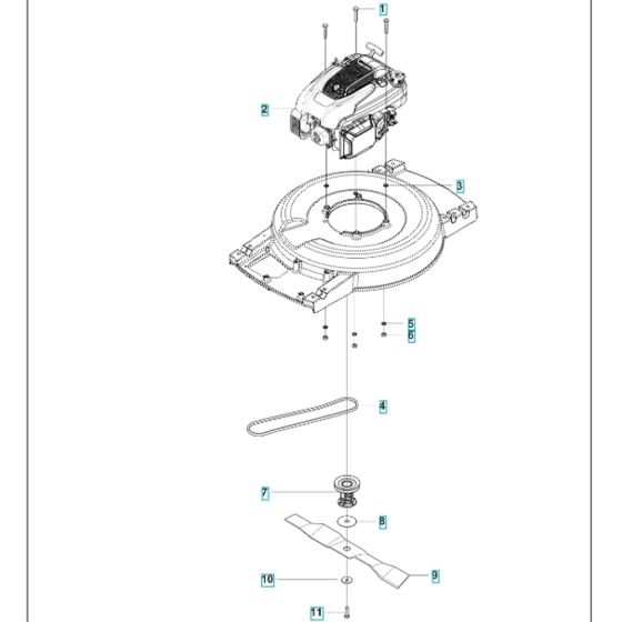 Engine Assembly for Husqvarna LB 553SQe Consumer Lawn Mower