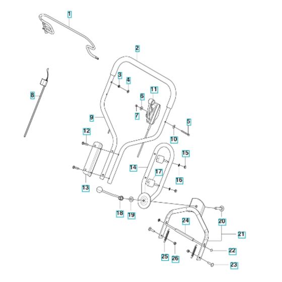 Handle Assembly for Husqvarna LB 553SQe Consumer Lawn Mower