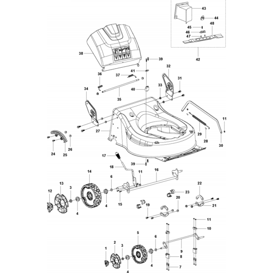 Mower Deck / Cutting Deck Assembly for Husqvarna LC 141i Lawn Mowers