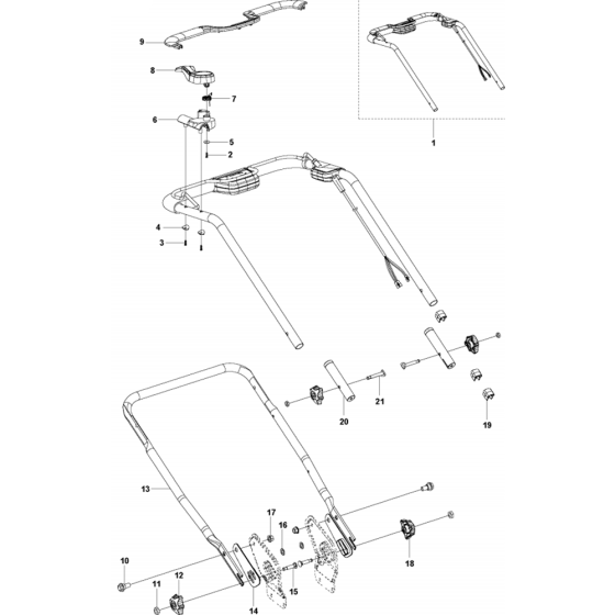 Handle Assembly for Husqvarna LC 141Li Lawn Mowers