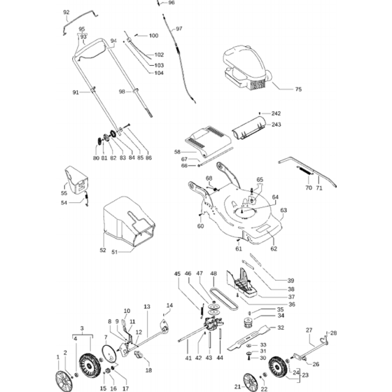 Product Complete Assembly for Husqvarna LC 146S Lawn Mowers