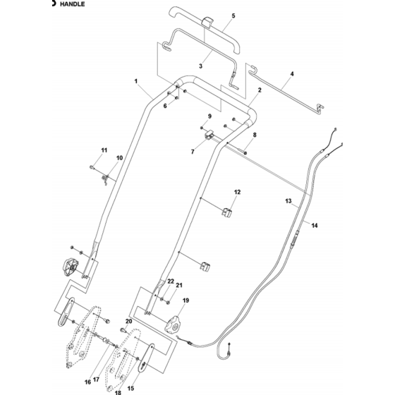 Handle Assembly for Husqvarna LC 247S Lawn Mowers